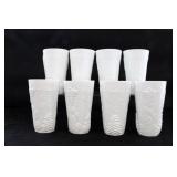 SET OF 8 MILK GLASS TUMBLERS SET OF 8 MILK GLASS TUMBLERS