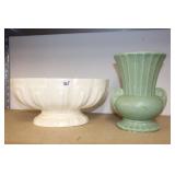 POTTERY PLANTER & FLORALINE VASE POTTERY PLANTER & FLORALINE VASE