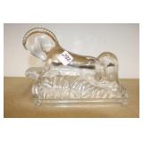 SINGLE L.E.  SMITH GLASS HORSE BOOKEND SINGLE L.E.  SMITH GLASS HORSE BOOKEND