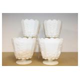 (4) WESTMORELAND "PANELED GRAPE" PLANTERS (4) WESTMORELAND "PANELED GRAPE" PLANTERS