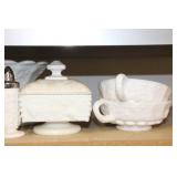 (9) PCS WESTMORELAND MILK GLASS (9) PCS WESTMORELAND MILK GLASS