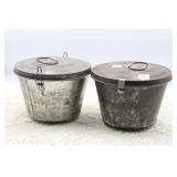 (2) 2 PIECE TIN PUDDING MOLDS (2) 2 PIECE TIN PUDDING MOLDS