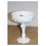 FENTON "CABBAGE ROSE" COMPOTE FENTON "CABBAGE ROSE" COMPOTE