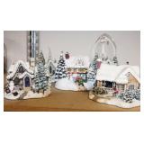 (5) THOMAS KINKADE CHRISTMAS CHURCH & HOUSES (5) THOMAS KINKADE CHRISTMAS CHURCH & HOUSES