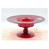 HAND BLOWN RUBY GLASS COMPORE HAND BLOWN RUBY GLASS COMPORE