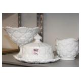 (3) PCS WESTMORELAND "OLD QUILT" (3) PCS WESTMORELAND "OLD QUILT"