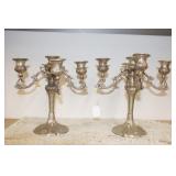 PAIR SILVER PLATE CANDELABRAS PAIR SILVER PLATE CANDELABRAS