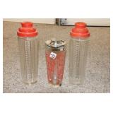 (3) GLASS COCKTAIL SHAKERS (3) GLASS COCKTAIL SHAKERS