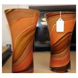 PAIR ART GLASS VASES8 1/2" H PAIR ART GLASS VASES8 1/2" H