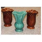 (3) POTTERY VASES (3) POTTERY VASES