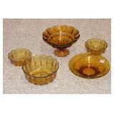 (5) PCS AMBER GLASS (5) PCS AMBER GLASS