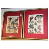 PAIR HAT FASHION FRAMED PRINTS PAIR HAT FASHION FRAMED PRINTS