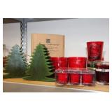 (2) TOTES CANDLES & GLASS CANDLEHOLDERS (2) TOTES CANDLES & GLASS CANDLEHOLDERS