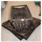 PAIR UTTERMOST WALL PLAQUES & BASKET PAIR UTTERMOST WALL PLAQUES & BASKET