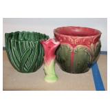 (3) POTTERY VASE & PLANTERS (3) POTTERY VASE & PLANTERS