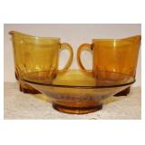(3) PCS AMBER GLASS (3) PCS AMBER GLASS