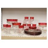 (16) PCS TIFFIN "KINGS CROWN" RUBY FLASH (16) PCS TIFFIN "KINGS CROWN" RUBY FLASH