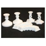 (3) PAIR WESTMORELAND CANDLEHOLDERS (3) PAIR WESTMORELAND CANDLEHOLDERS