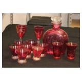 CRANBERRY DECANTER SET ETC. CRANBERRY DECANTER SET ETC.