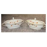 (2) JEWEL TEA COVERED VEGGIE BOWLS (2) JEWEL TEA COVERED VEGGIE BOWLS