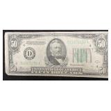 SEREIES 1934-C $50 FEDERAL RESERVE NOTE -