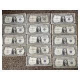 (14) SERIES 1935-F $1 SILVER CERTIFICATES