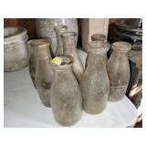 8 GLASS MILK BOTTLES