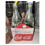 2 FAMILY SIZE COCA-COLA GLASS BOTTLES IN ORIGINAL