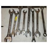 8 ASSORTED LARGE SIZE COMBINATION WRENCHES