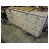 CABINET AND CONTENTS: ASSORTED FASTNERS, TOOLS,