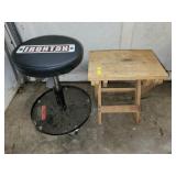 IRONTON ROLLING SHOP STOOL AND WOODEN FOLDING