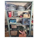 5 SHELVES HUBCAPS, COLEMAN FUEL, ETC.