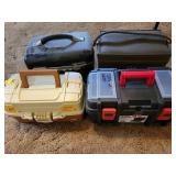 TOOL BOX, TACKLE BOX AND 2 OVERNIGHT CASES - ALL