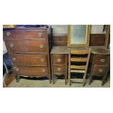 3 PC. MAHOGANY BEDROOM SUITE: FULL SIZE BED,