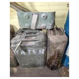 3 METAL MILITARY WATER CANS