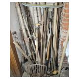 YARD TOOLS: SHOVELS, POST HOLE DIGGERS, RAKES, ETC