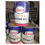 3 ESSO 1 GALLON OIL CANS - EMPTY