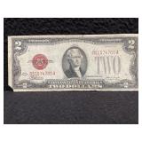 SERIES OF 1928F RED SEAL TWO DOLLAR BILL-BOTTOM