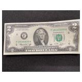 42 SERIES 1976 UNCIRCULATED TWO DOLLAR BILLS IN