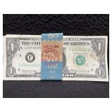 50 SERIES 1969 UNCIRCULATED ONE DOLLAR BILLS IN