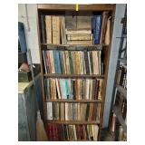 WOODEN BOOK CASE WITH CHILTONS AND OTHER CAR