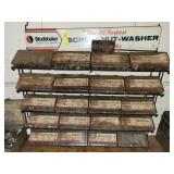 DISPLAY RACK OF SCREWS, NUTS AND WASHERS -