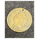 1903 INDIAN HEAD CENT - HOLED