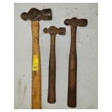 3 BALL PEEN HAMMERS
