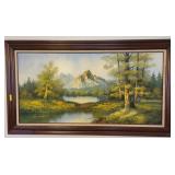 MOUNTAIN SCAPE - OIL ON CANVAS - ARTIST SIGNED -