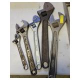 5 ADJUSTABLE WRENCHES