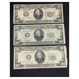 (3) $20 FEDERAL RESERVE NOTES: (1) SERIES 1928-A -