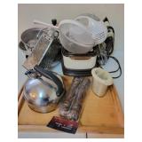 KITCHENWARE: GRATER, COLLANDER, IRON, MIXER, ETC.