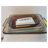 7 GLASS CASSEROLE AND SERVING BOWL