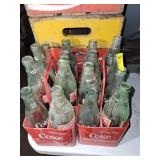 5 WOODEN COKE CRATES AND 2 PLASTIC COKLE 8 PACK